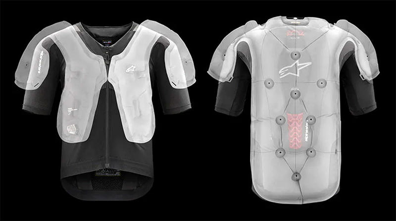 Alpinestars Tech Air 5 Plasma airbag vest diagram showing airbag